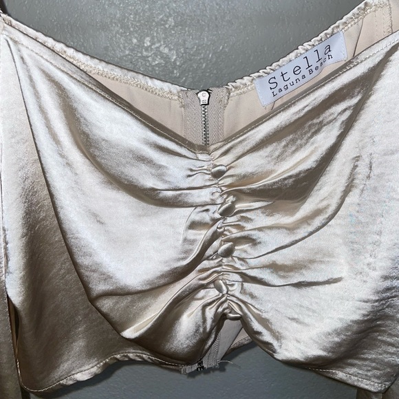 Silky Champagne crop top M - Picture 2 of 5